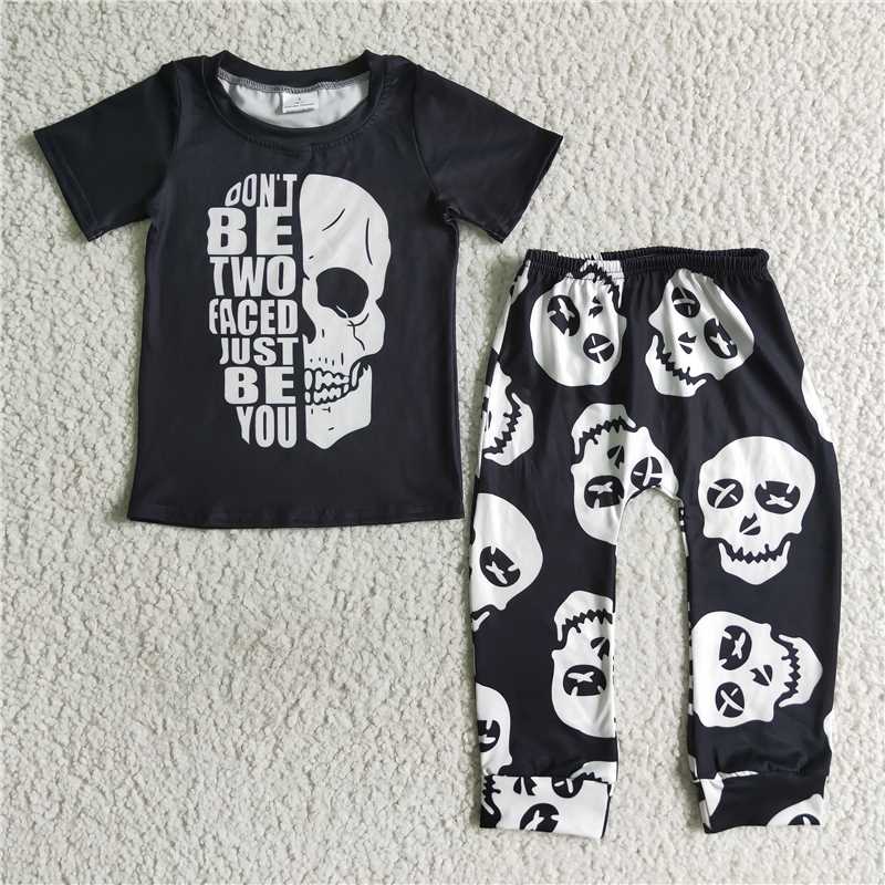 BSPO0016 Baby boys Just be you Halloween black pants sets