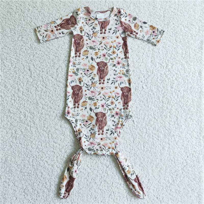USA Shop (in stock)NB0013 Baby newborn western pink cow gowns