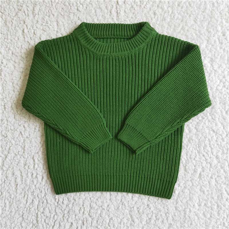 GT0031 Baby Girls Fall dark green Color Sweaters
