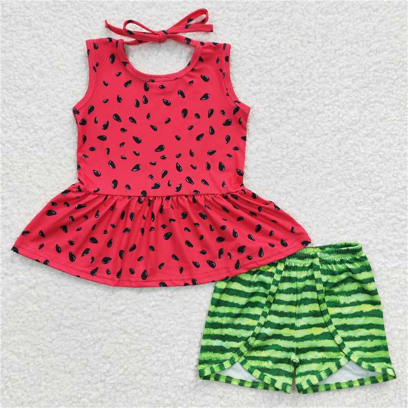 Baby Girls Watermelon Summer Shorts Clothes Sets