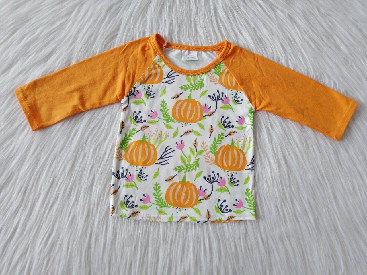 10.13 RTS NO MOQ (In stock)G3-16-1*. Baby Boys Long Sleeve Top Pumpkin Leaf Boys Long Sleeve Top
