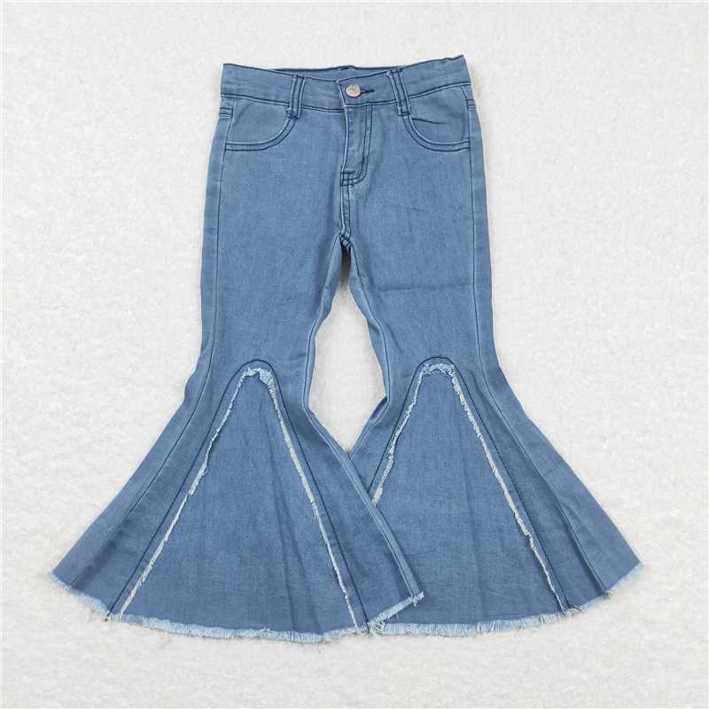 D6-29 Navy bell bottom denim pants Jeans