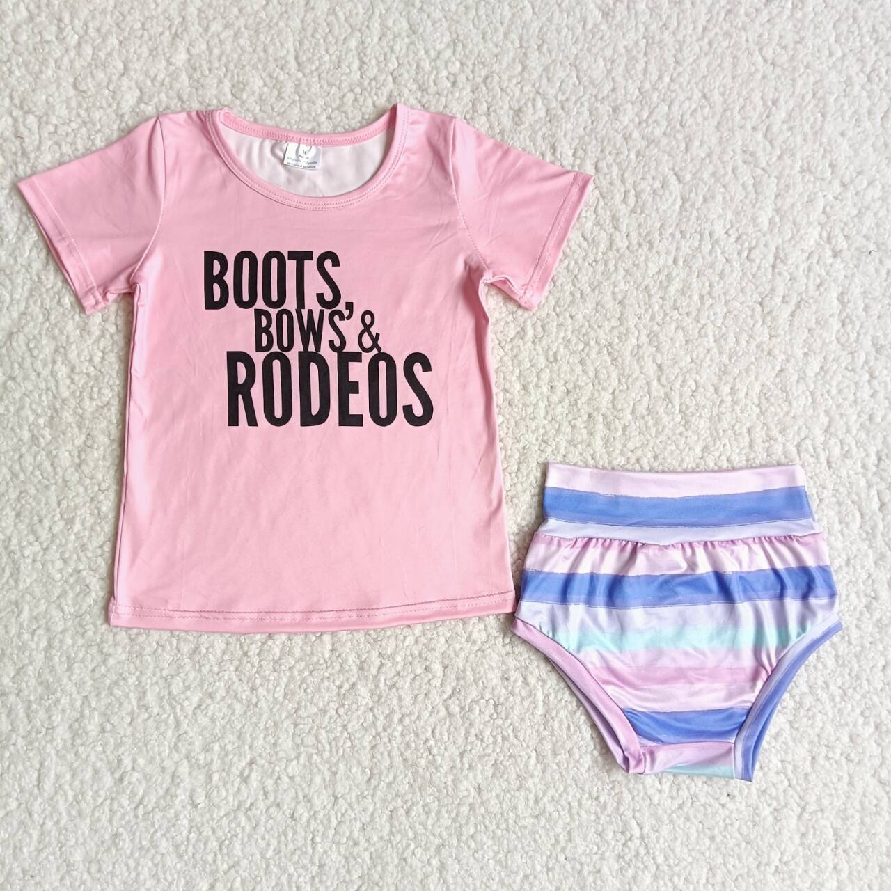 C4-20 Pink letter stripes Size bummie set