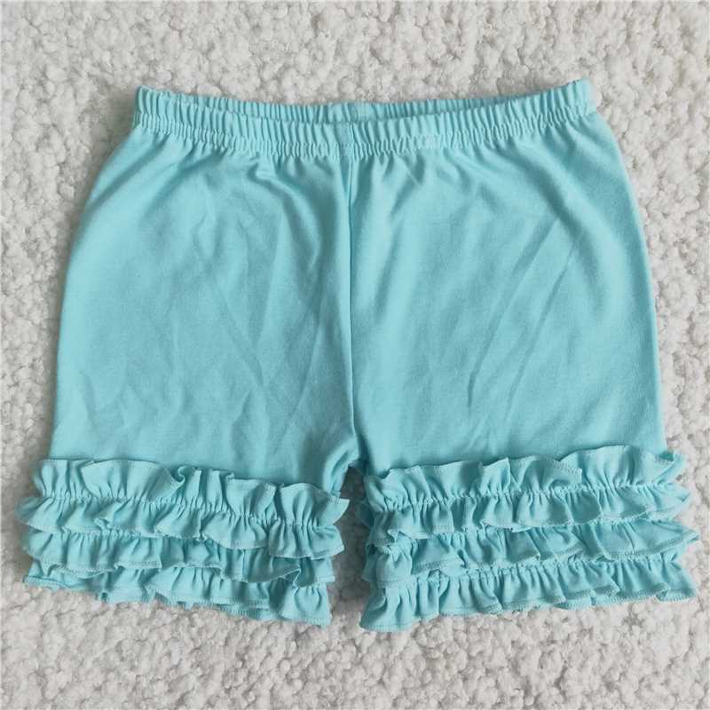 C15-28 Aqua icing ruffle shorts