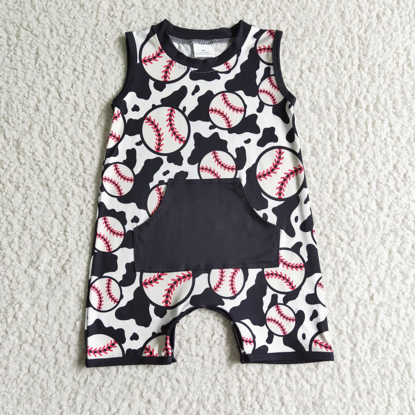 SR0046 Baby boys summer baseball rompers
