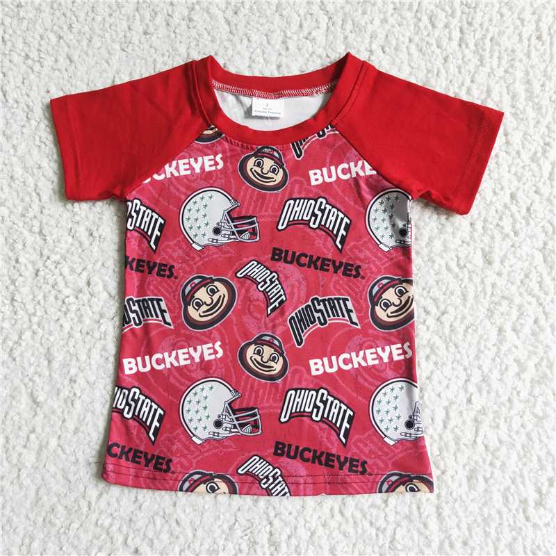BT0028 Sibling Baby Girls Boys OH Football Team Shirt Dress Sets