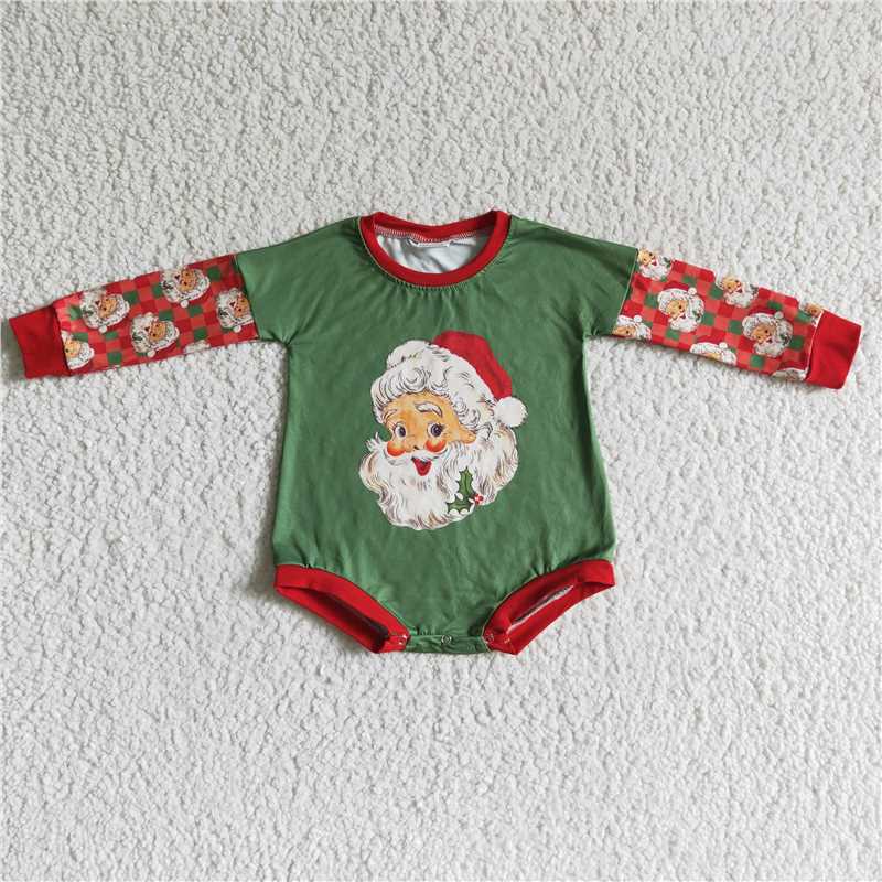 Baby kids cartoon Christmas character long sleeve short romper