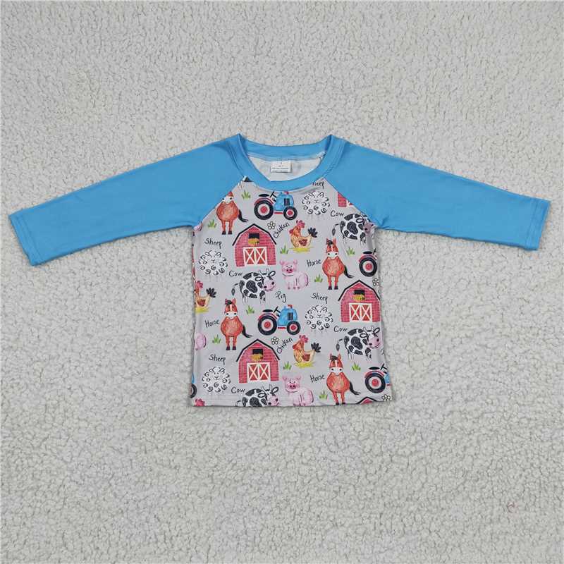 BT0110 Baby Boys Farm Long Sleeve T-Shirts Tops