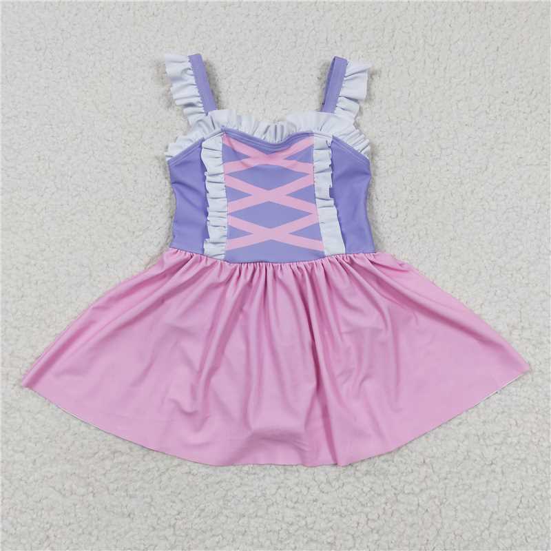 S0133 Baby Girls Princess Lavender One Pieces Swimsuits