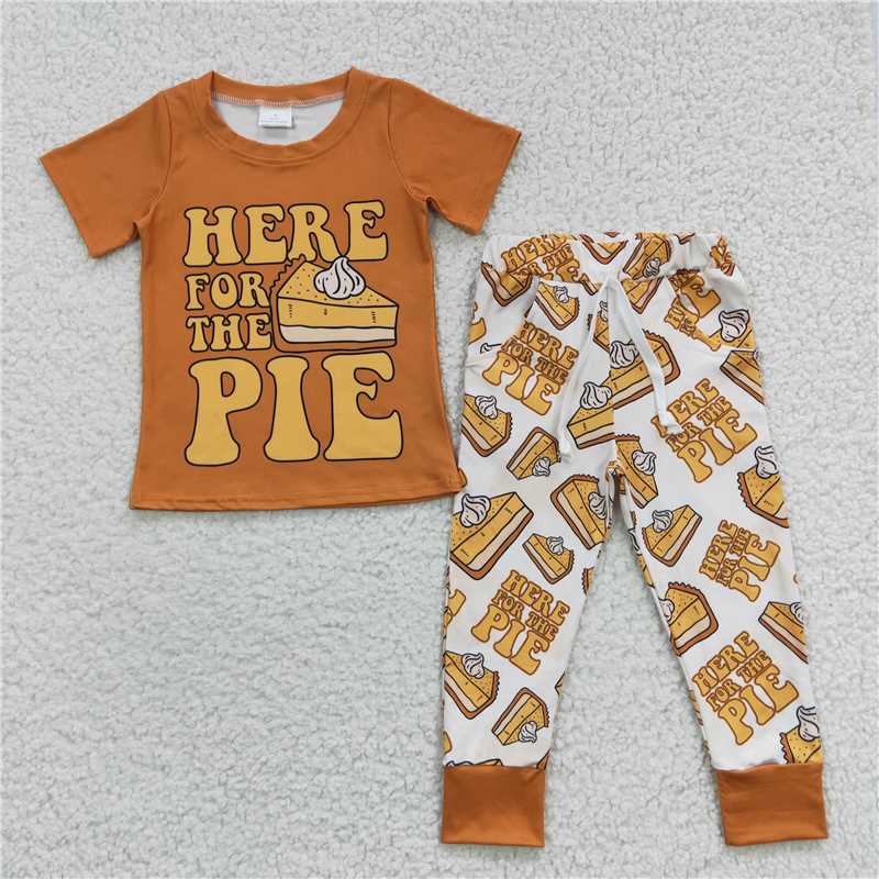 BSPO0118 Baby Boys Pumpkin Pie Bottom Pants Clothes Sets