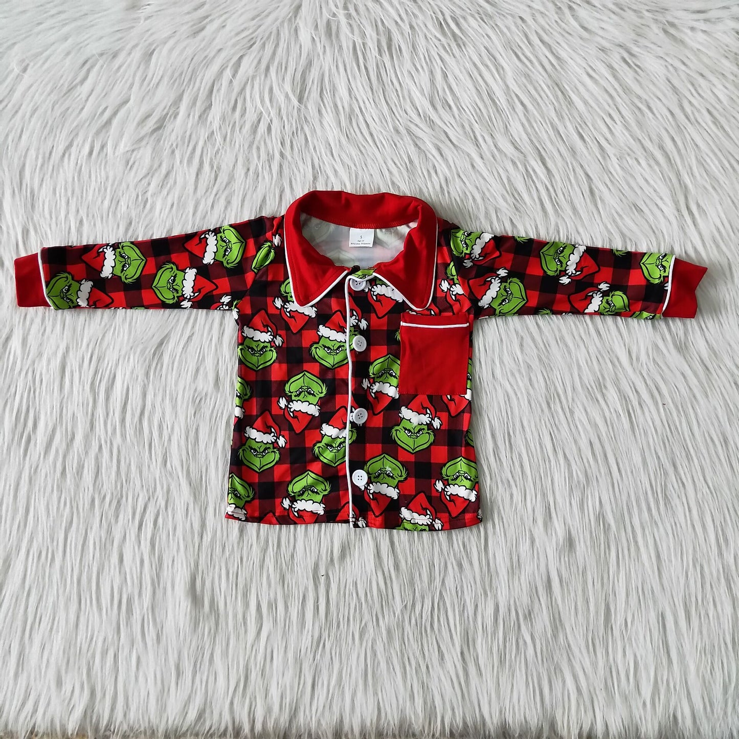 10.14 RTS NO MOQ (In stock)G3-4-4/.* Baby Boys Long Sleeve Top Christmas Pocket Long Sleeve Top