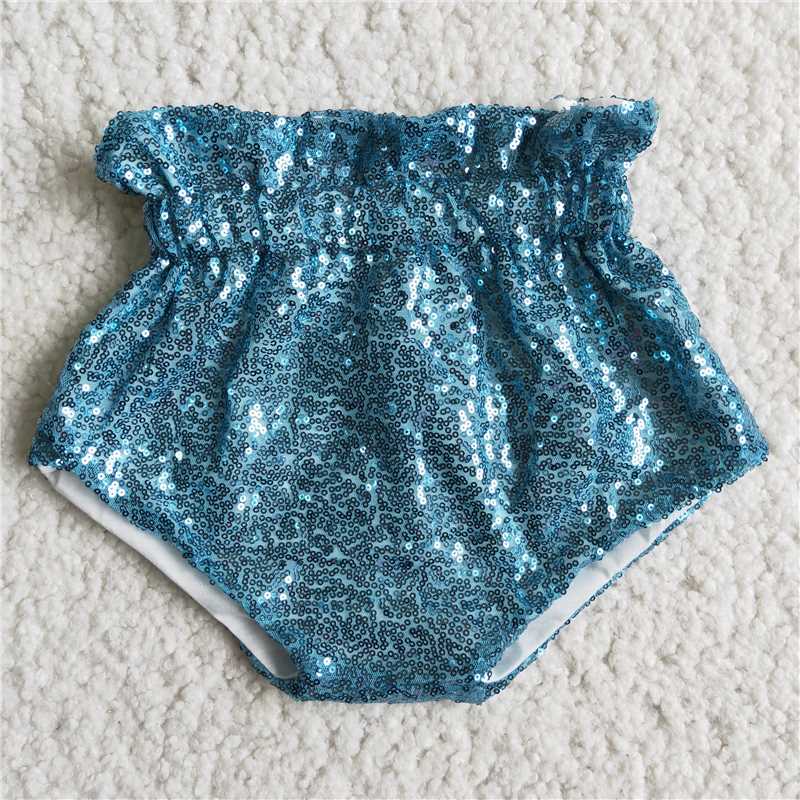 D10-17 Sequin blue baby bummie