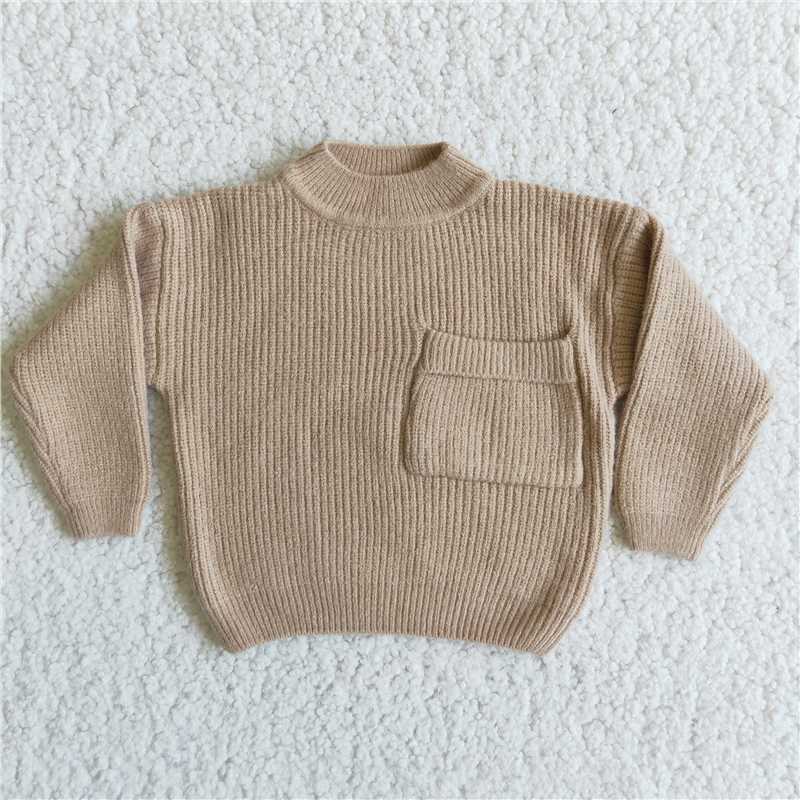 6 B13-40 Khaki color pocket sweater