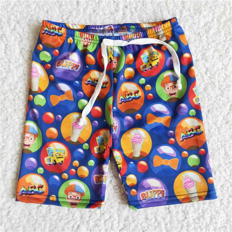 E12-29 blippi boys' swimming trunks