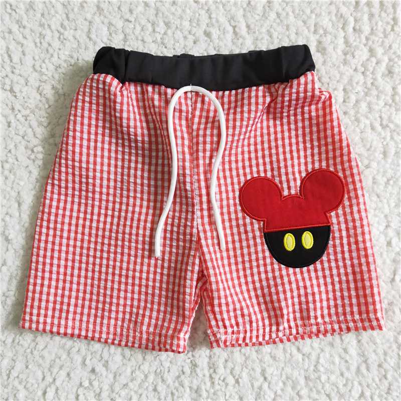 Seersucker A2-11* Boys Embroidered Mickey Mouse Seersucker Shorts