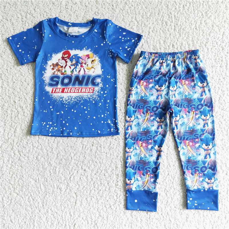 BSPO0015 Baby boys cartoon blue pants clothes