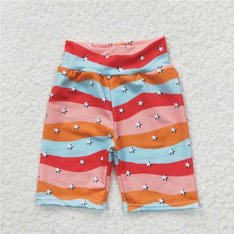 SS0033 Baby Kids Girls Biking Star Summer Shorts