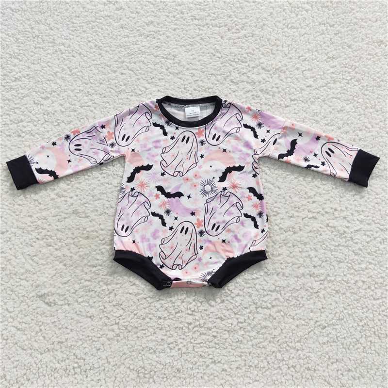 RTS LR0467 Ghost flower moon bat white long-sleeved jumpsuit