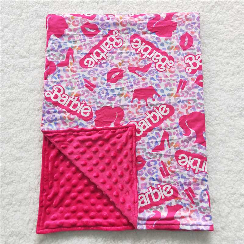 BL0053 Baby Girls Cartoon Pink Doll Party Blankets