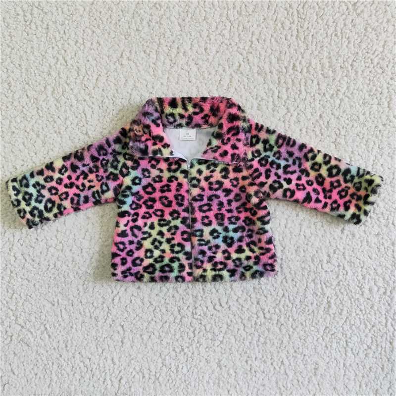 A23-26 Baby girls fall colorful leopard jackets