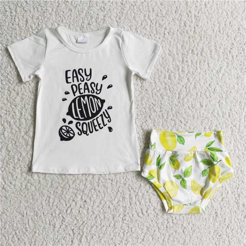 B16-15 Lemon Letter soft bummie set