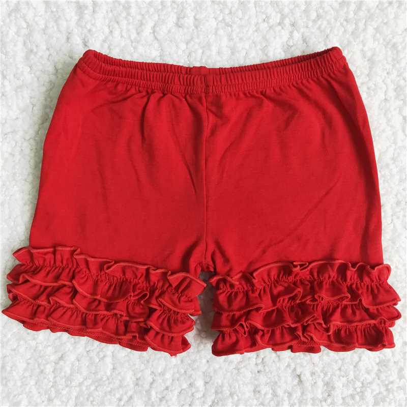 A16-23 Red icing ruffle shorts