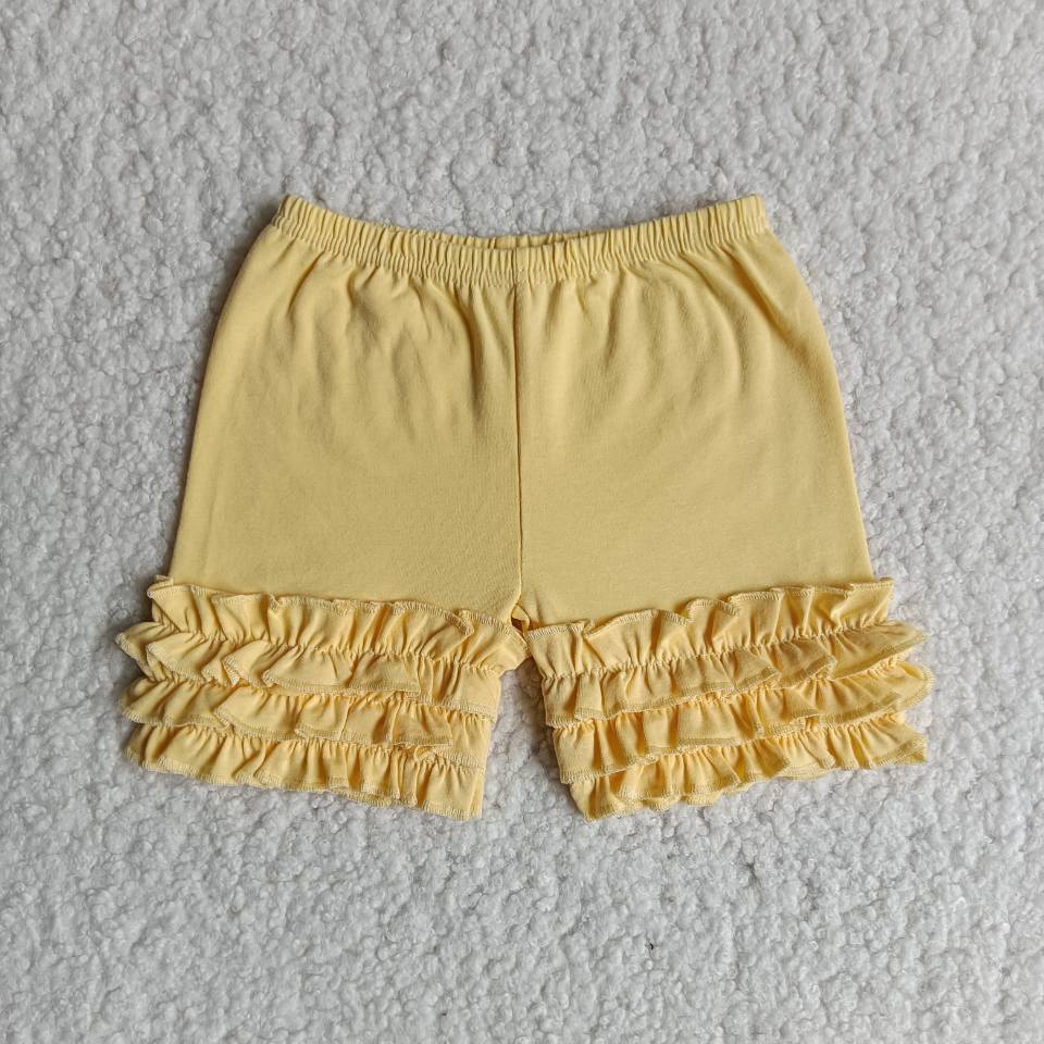 C9-1-2 Yellow icing ruffle shorts