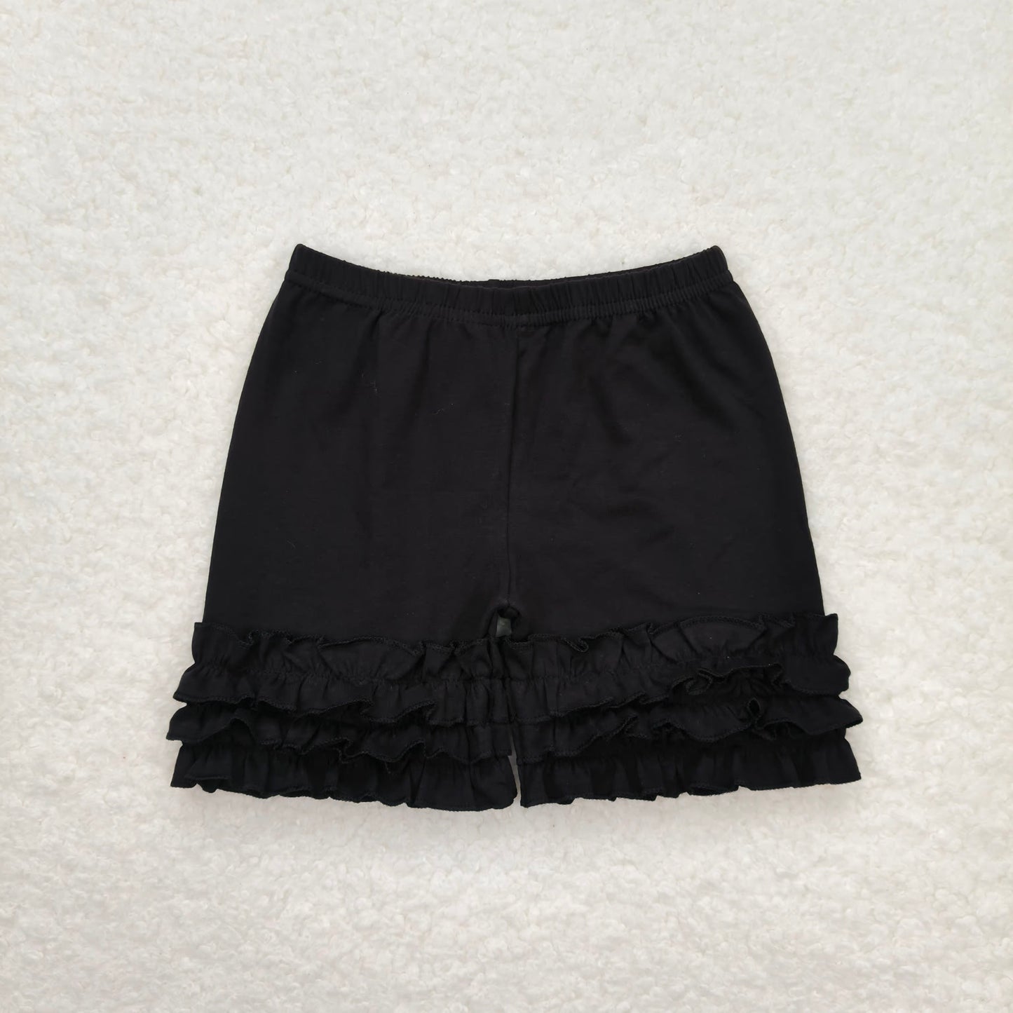 A16-3 Black icing ruffle shorts