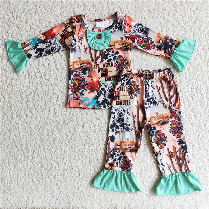 6 A7-4The world need more cowboys girls pajamas