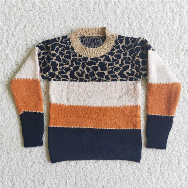 6 A0-15 Brown Stripe Sweater