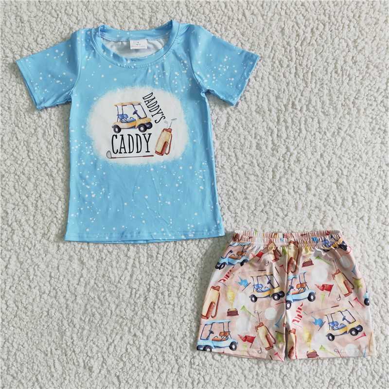 BSSO0024 Baby boys daddy caddy summer shorts sets