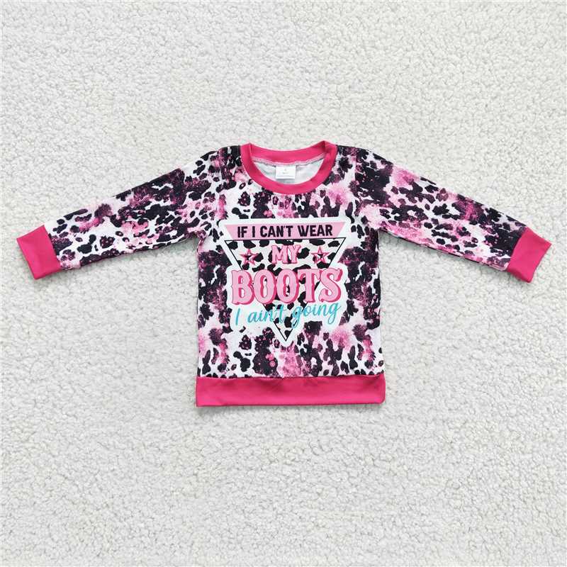 GT0078 Baby Girls Western Boots Long Sleeve shirts tops