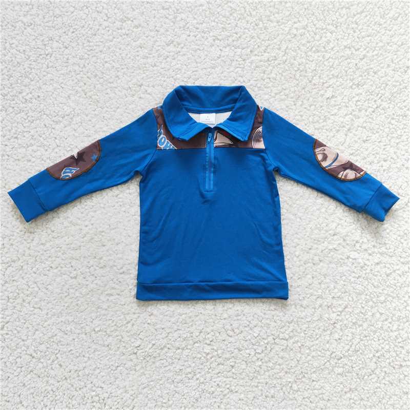 BT0101 Baby Boys Western Blue Hats pullovers Tops