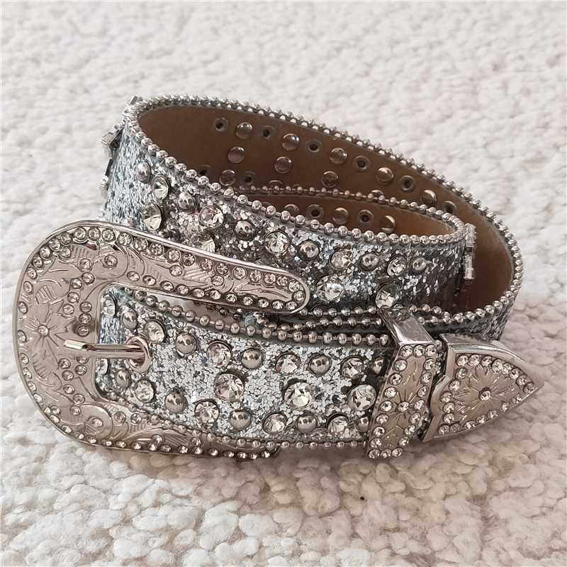 GB0006 Silver diamond belt
