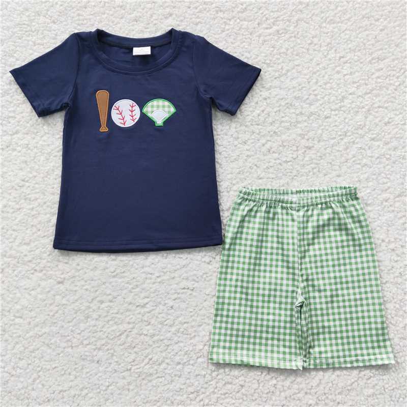 BSSO0194 Baby Boys Baseball Summer Shorts Sets