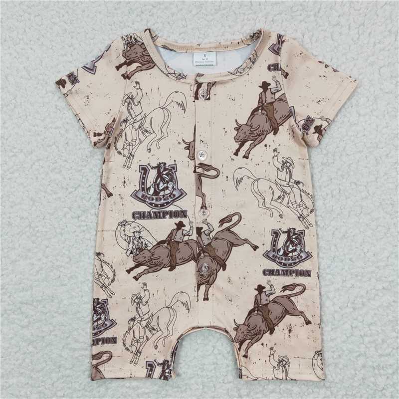 SR0278 Baby Boys Rodeo Summer Rompers