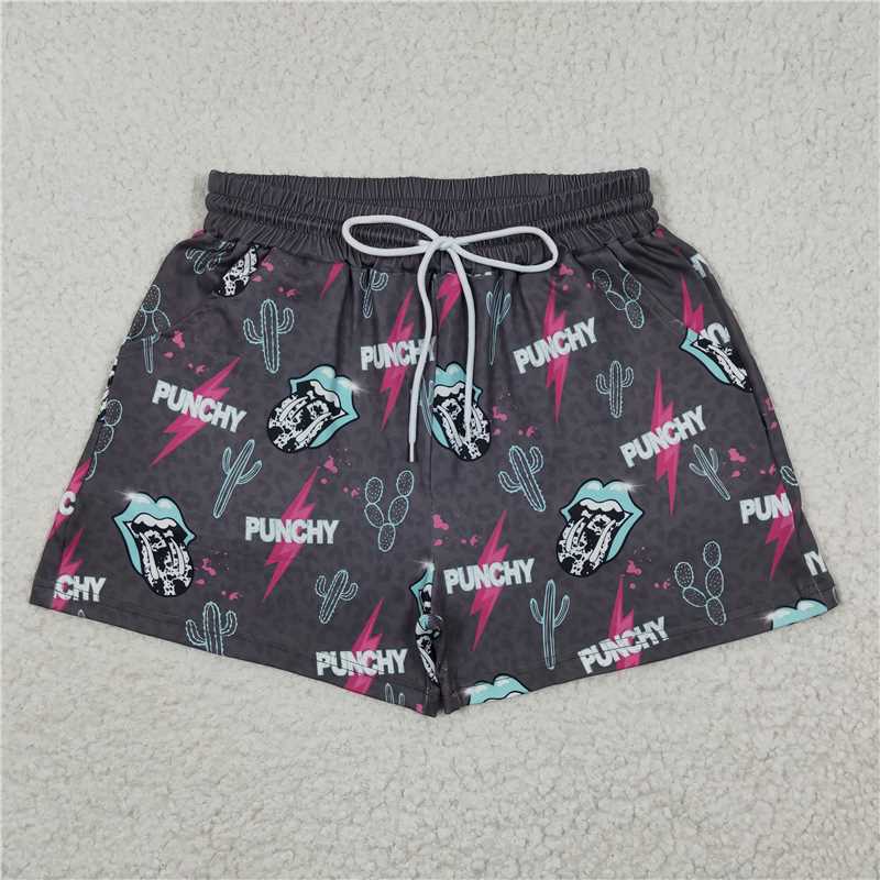 SS0053 Adult Women Summer Grey Western Shorts