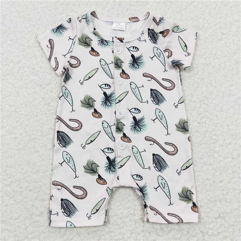 SR0259 Baby Boys Fishing Summer Rompers