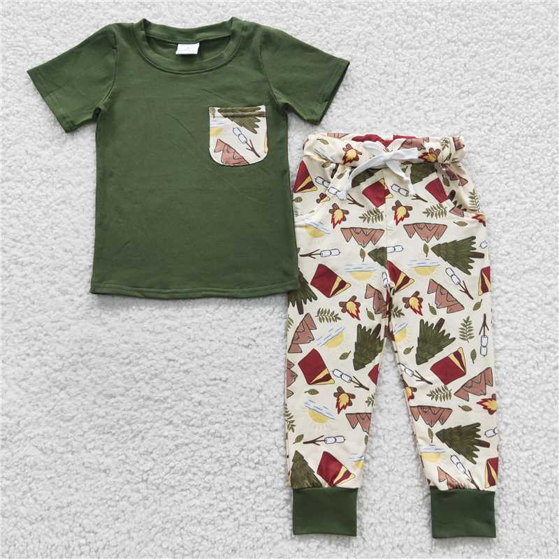 BSPO0127 Baby Boys Magic Tee Pocket Shirt Pants Clothes Sets