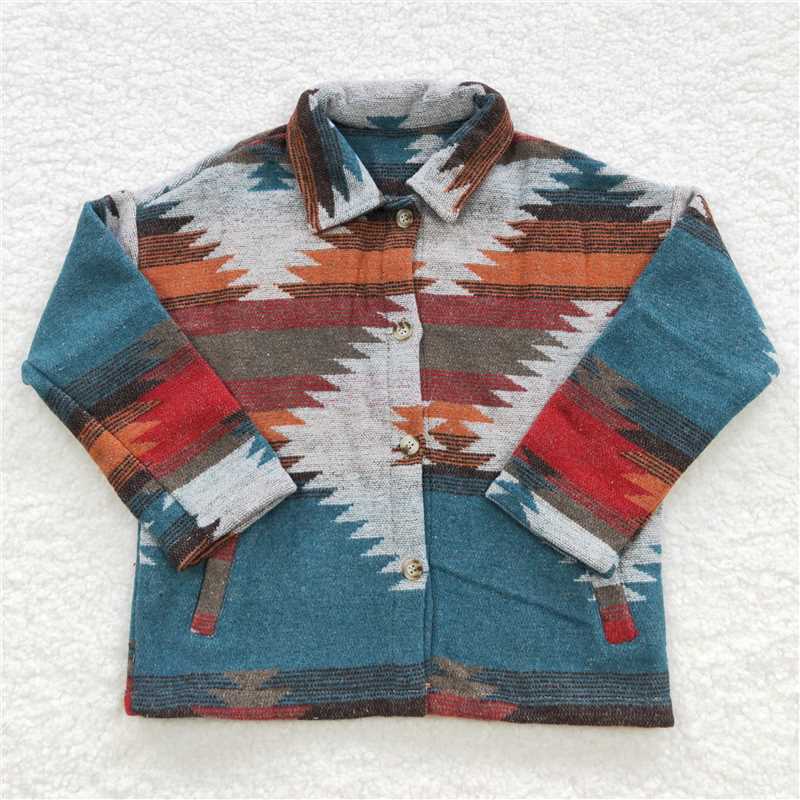 USA Shop (in stock)BT0284 Baby Kids Navy Western Aztec Jackets Cardigans