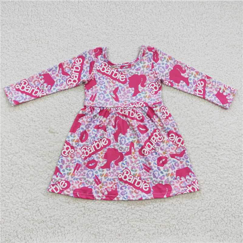 GLD0276 Baby Girls Doll Pink Knee Length Dresses