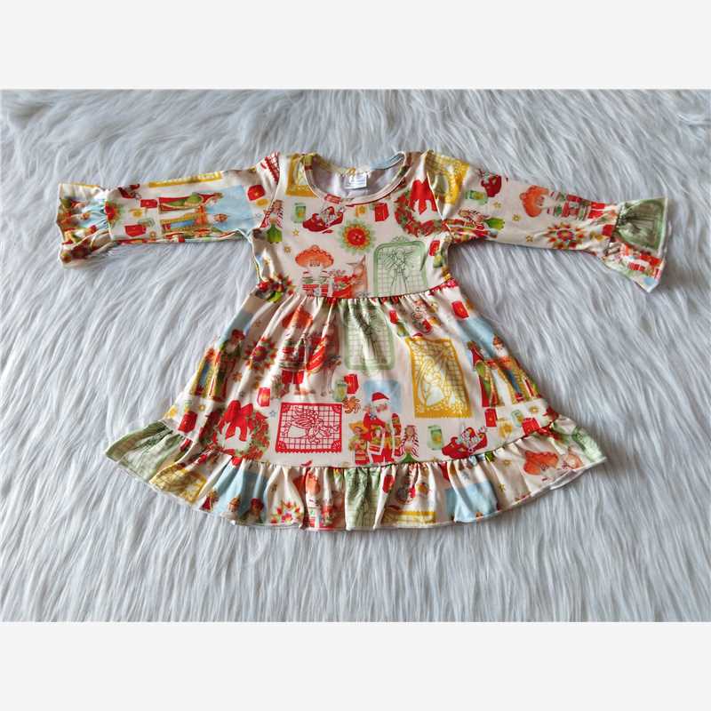 9.16 RTS NO MOQ(In stock)G1-3-2`. Baby Girls Winter Dress Baby Girls light yellow knee-length Dresses