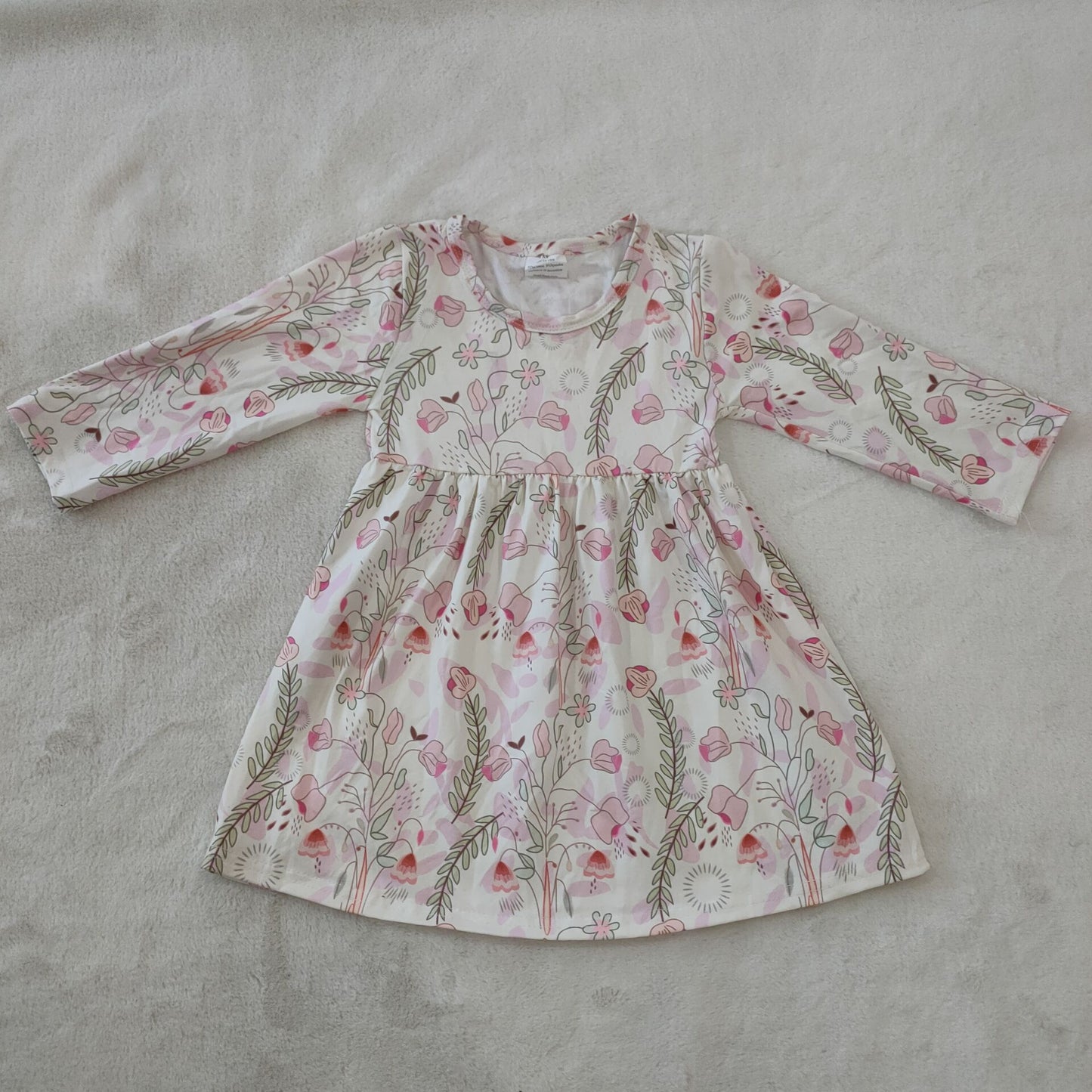 9.16 RTS NO MOQ(In stock)G2-20-4;. Baby Girls Winter Dress Baby Girls willow branches knee-length Dresses