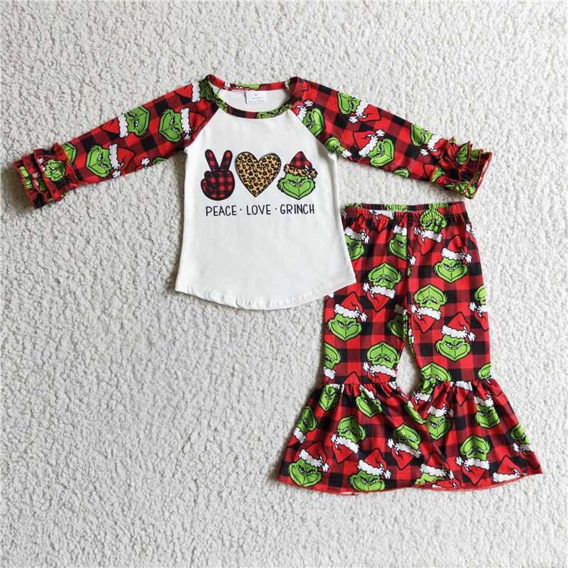 6 A10-15 Love heart Christmas hat long sleeve suit