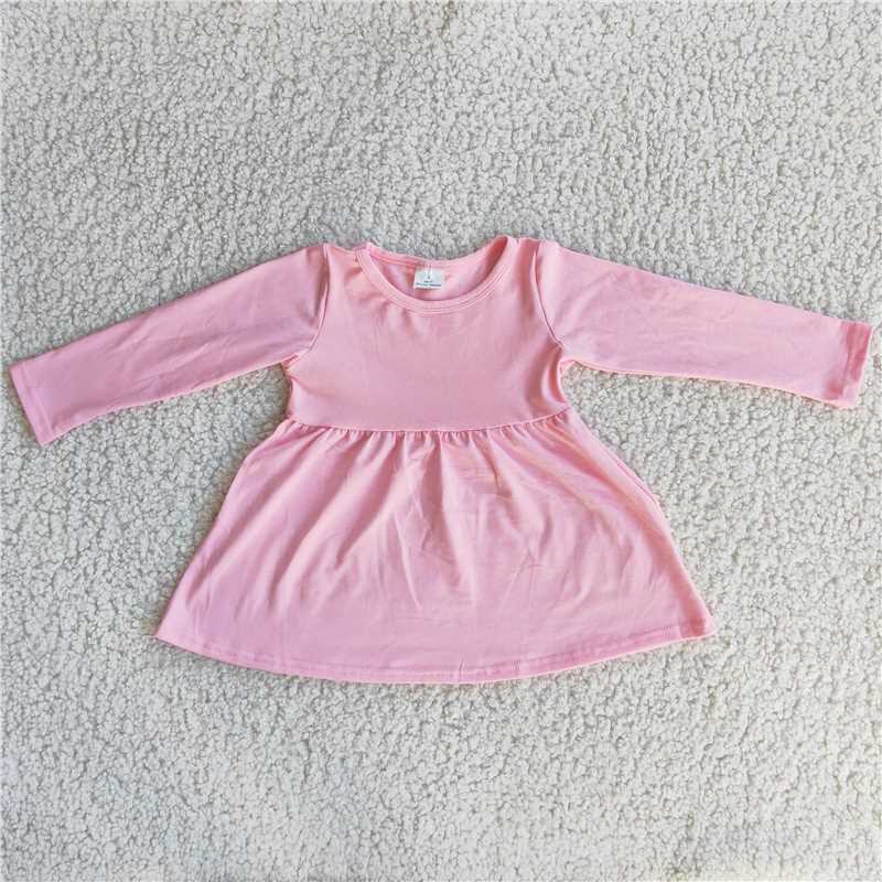 9.15 RTS NO MOQ (In stock)G4-22 Baby Girls Winter Pink knee-length Dress