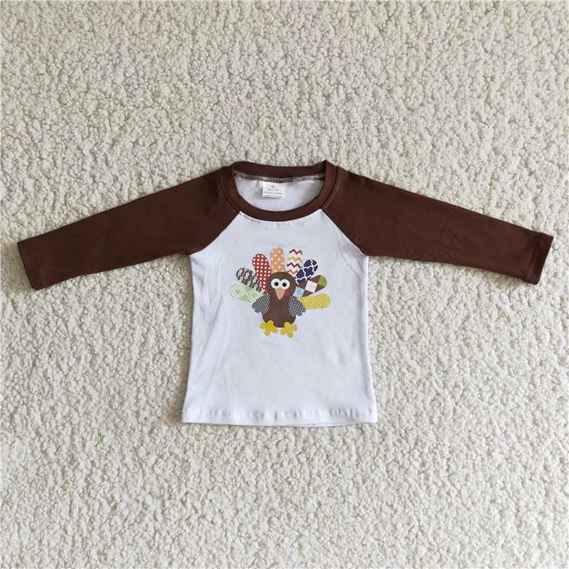 6 A20-28 Boys Thanksgiving turkey Shirts