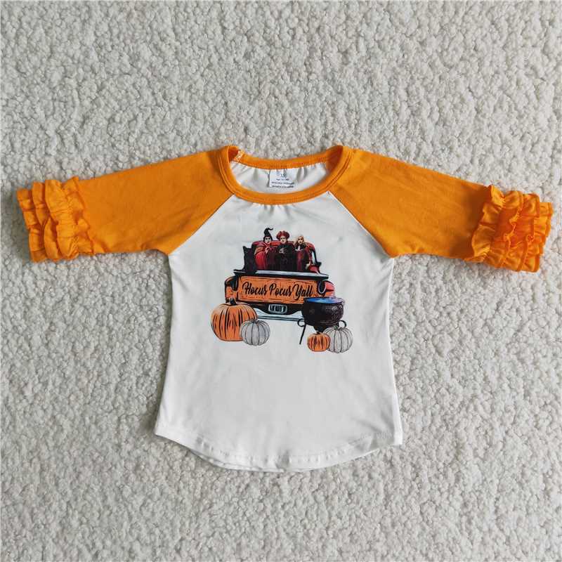 6 A3-17 Halloween orange girls shirts