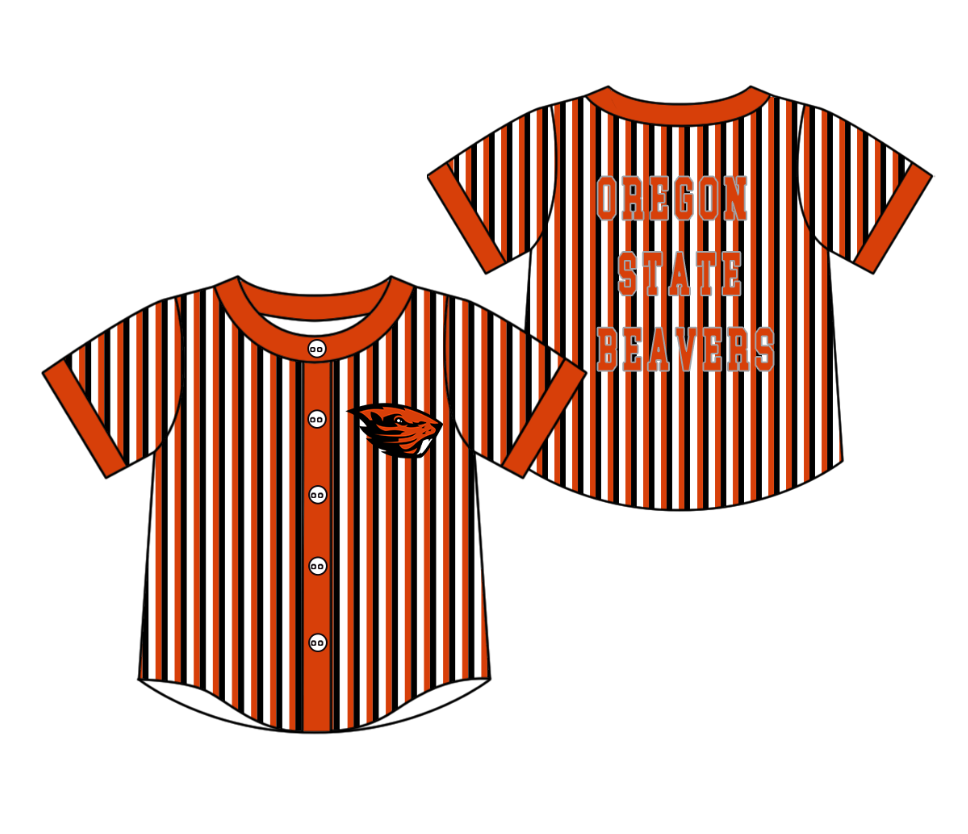 3.5 CUSTOM MOQ 5 Cute Kids Clothing Baby Kids Red Black Stripe Short Sleeve Team T-shirts Top