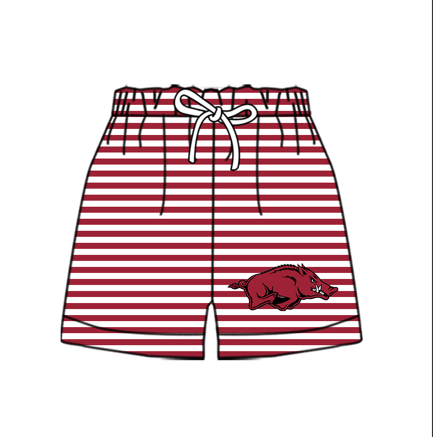 CUSTOM MOQ 5 Cute Comfortable Clothing For Kids Baby Kids Summer Red Pig Stripe Bottom Team Shorts