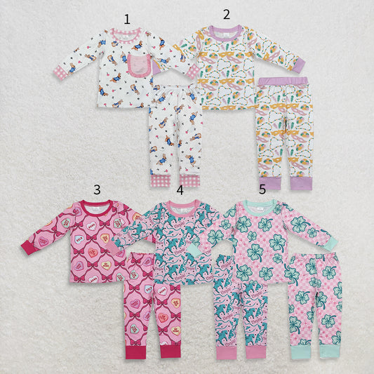 10.20 RTS Sibling Baby Girls Long Sleeve Pants Pajamas Clothes Sets